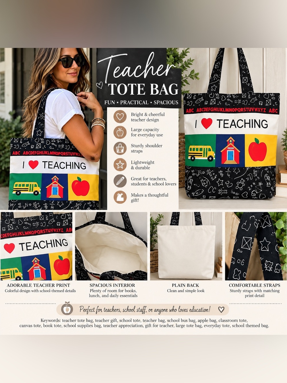 🔥 5/$20. OR 10/$40. TEACHER tote bag. EXCELLENT CONDITION